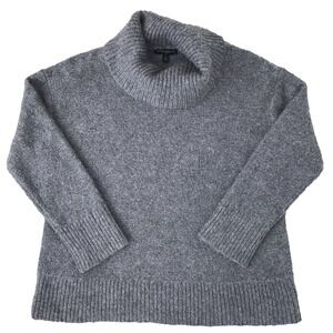 Banana Republic Wool Blend Cowl Neck Sweater Womens Medium Gray Cozy Luxury Chic